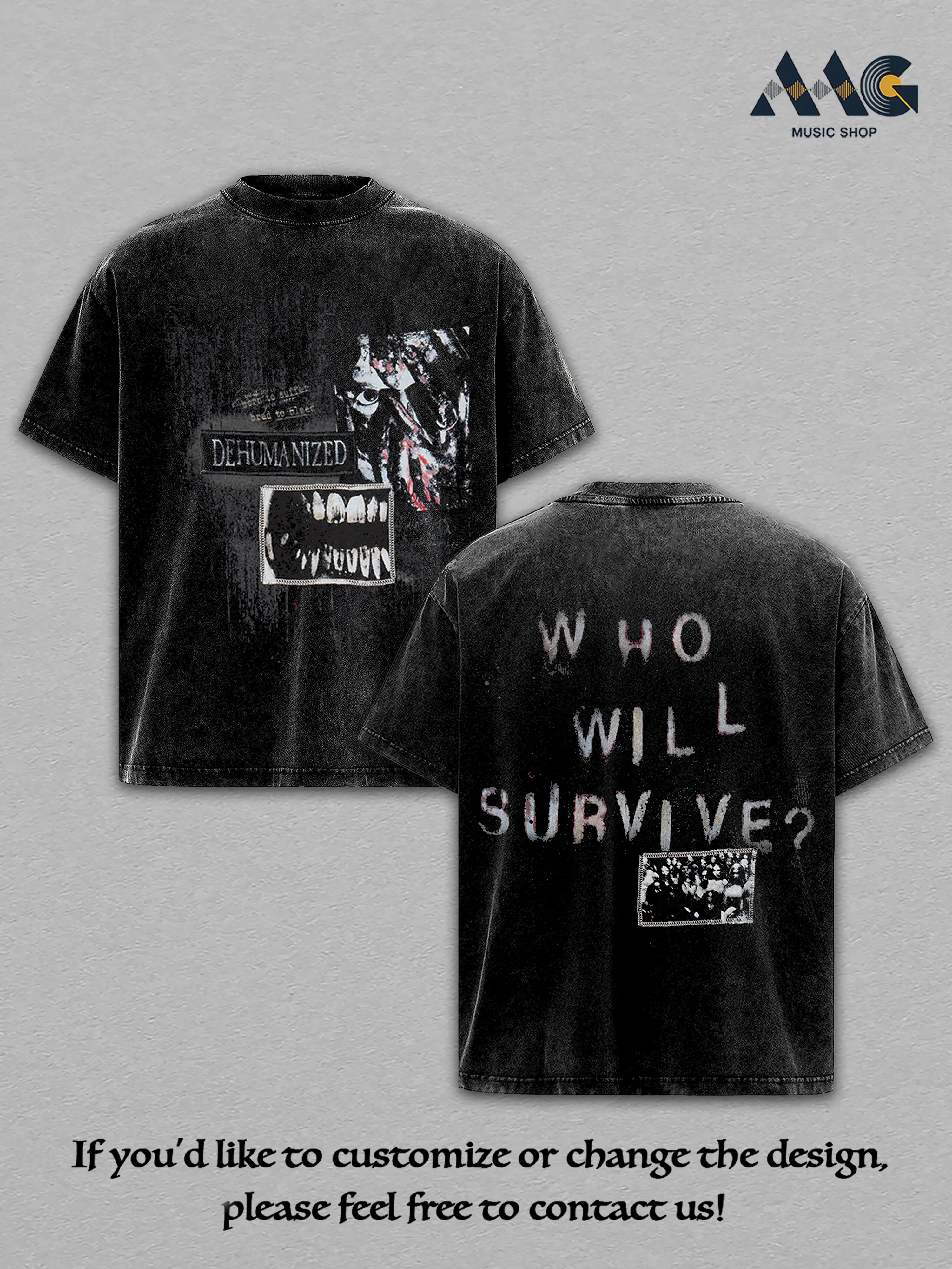 Bring Me The Horizon Dehumanized Heavy Cotton Top, BMTH Who Will Survive Deathcore Concert Merch, Oversized Graphic Tee Men, Y2k Scrapbook Grunge Casual Fashion Apparel, Vintage Washed Heavyweight Short Sleeve Top, Graphic Tee Unisex Heavyweight