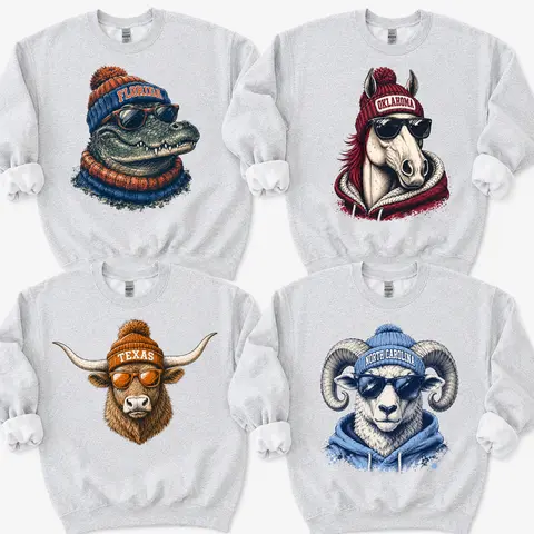 College Football Spirit Animal Football Graphic Sweatshirts All Team City Animal Sports Pullover Retro Game Day City Football Sweatshirt CaSual Game Home Town Pullover Celebrate with Classic Sports Apparel Show Your Pride for Every Football City Unisex