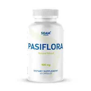SoamPasiflora x 60 Capsules - Valerian Root, Chamomille, PassionFlower Dietary Supplement for 900 MG - SOAM VITAMINS