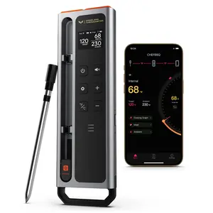 Meat Thermometer Digital Wireless, 800FT Long Range Bluetooth Cooking Thermometer, Food Thermometer for Remote Monitoring of Grill, Oven, Smoker, Air Fryer, Rotisserie, iOS & Android App