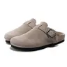 FITORY Breathe I Men’s Suede Leather Clogs, Cork Footbed, Adjustable Strap, Round-Toe (US 7–14)【Check Measurements Carefully】