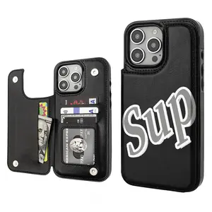 (springtok) Fashion SUP AestheticPattern Casing For iphone 16 15 14 13 12 PRO PLUSMAX PU Leather Card Holder Stylish Gift ShockproofProtection Anti-Drop Protective Protector PhoneCases Shell Cover Custom Smartphone Cellphone