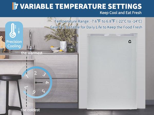 【GARVEE】3.0 Cu.Ft Upright Freezer with Reversible Door & 7-Temp Control – Compact Energy-Efficient Freezer for Apartments, Dorms, Offices – White