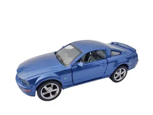KINSMART 1:38 Scale 2006 Ford Mustang GT Diecast Model Car Realistic Design with Pull-back Action and Openable Doors Blue Finish Officially Licensed