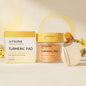 Turmeric Clarifying Toner Pads for Troubled Skin & Post-Blemish Care | Soothing & Calming with Turmeric, Niacinamide & Glycolic Acid | 70 Pads + Tweezer Included