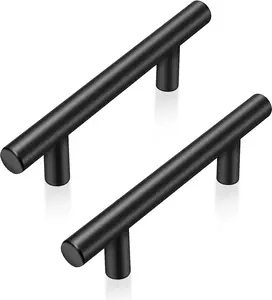 30 Pack 5 Inch Cabinet Handles Matte Black Cabinet Pulls Stainless Steel Drawer Handles for Kitchen Cabinet Hardware 3 Inch Hole Centers
