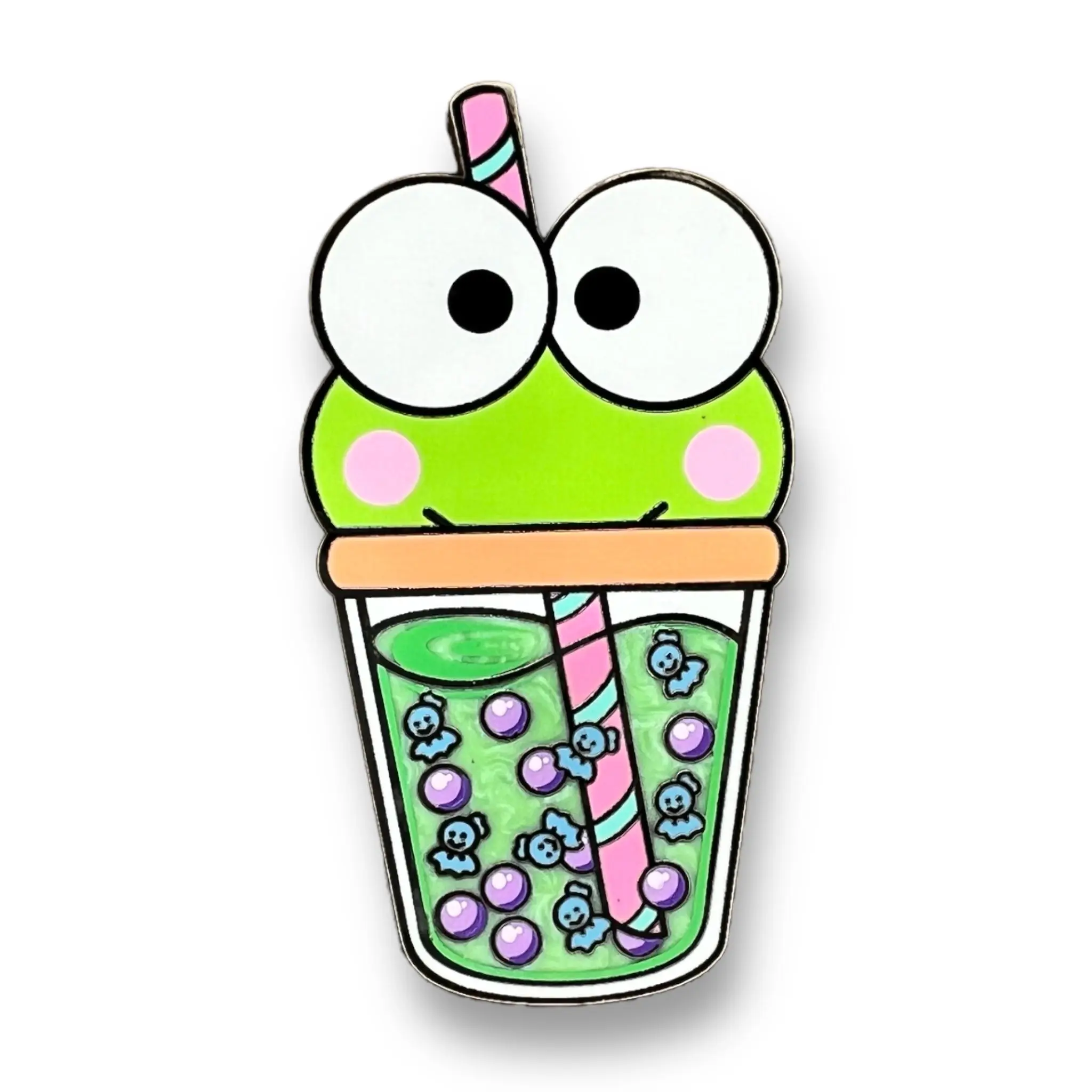 Cute Frog Boba Enamel Pin