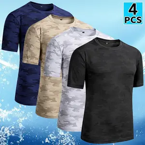 Men's 4-Pack Camo Quick Dry T-Shirts | Y2K Streetwear Athletic Tops