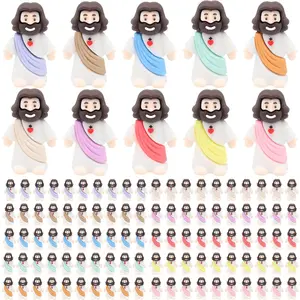 100 Pcs Mini Figures Original Baby Figurines, Tiny Miniature Figures to Hide and Seek Religious Favors School Baptism Gift Easter Egg Stuffers