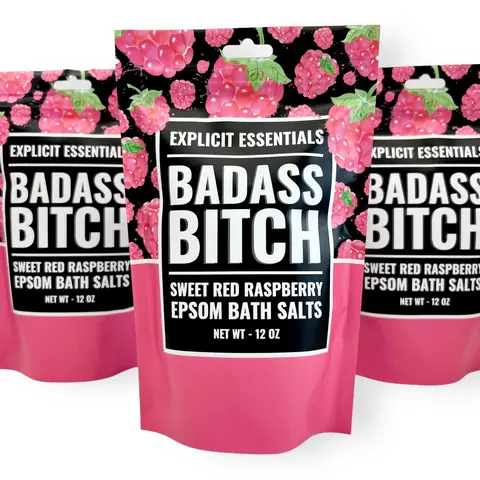 Bad Ass Bitch Bath Salts, Body Care Gift For Her, Raspberry Scented Skin Care, Fragrance Skin Care Body Care Products Bath Additive