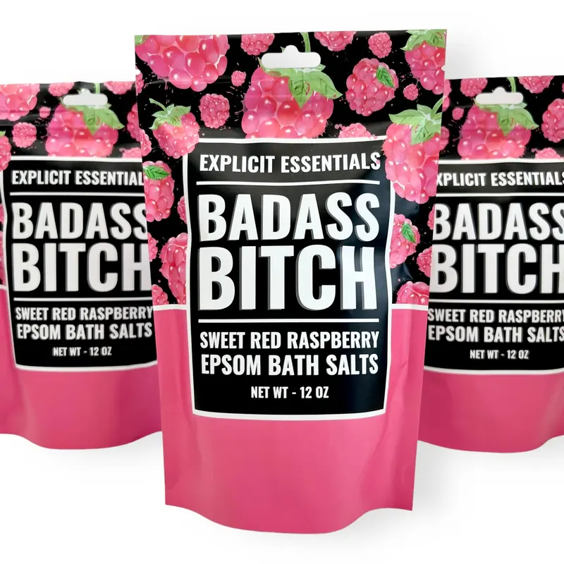Bad Ass Bitch Bath Salts, Body Care Gift For Her, Raspberry Scented Skin Care, Fragrance Skin Care Body Care Products Bath Additive