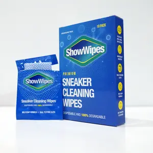 Premium Sneaker Cleaning Wipes 10CT - Dual Textured, Individually Wrapped, Pre-Moistened Wipes for Fast Easy On-The-Go Shoe Care