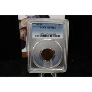 1955-D Lincoln Wheat Cent. PCGS Graded MS64 RB. Store # 08530