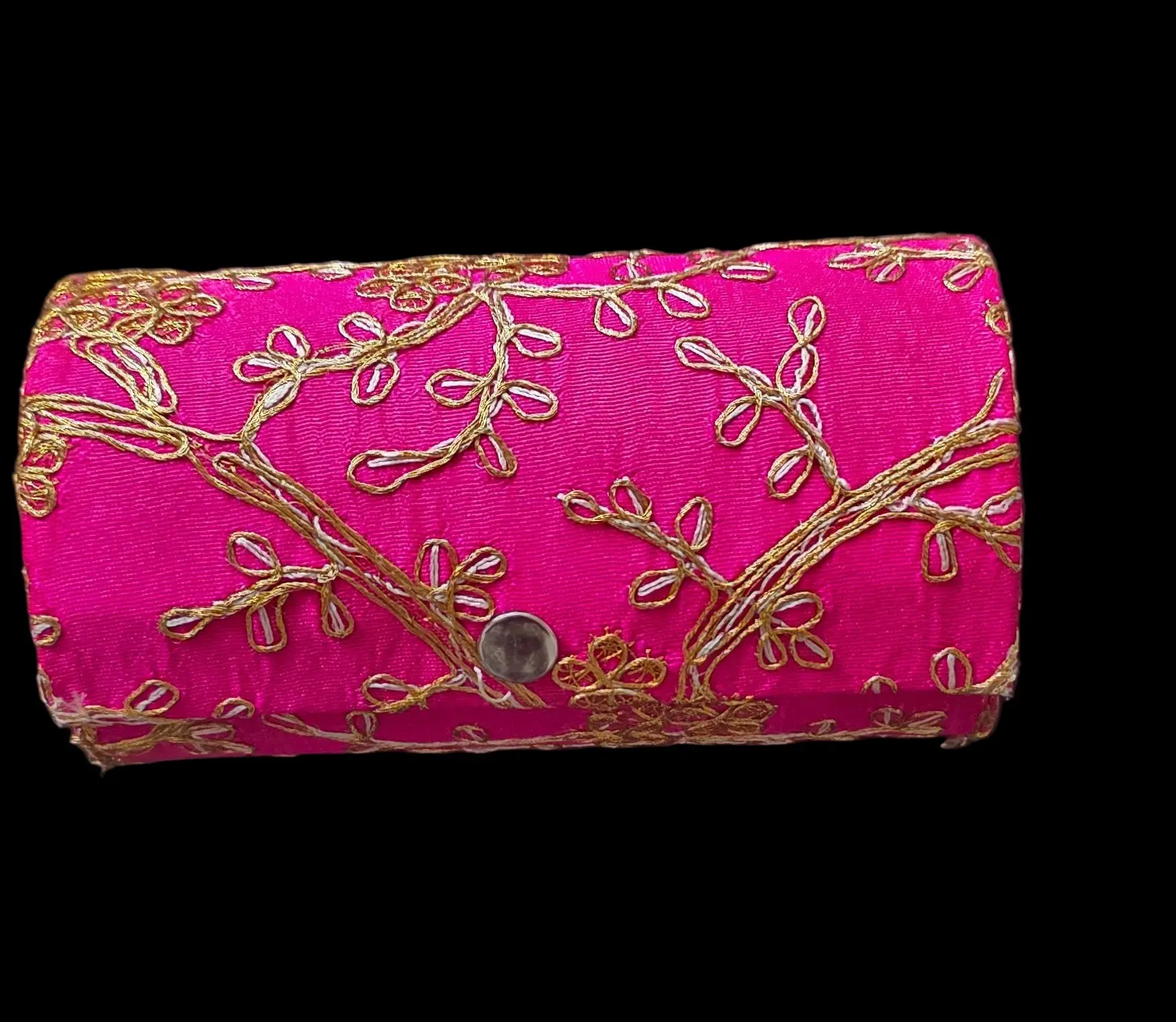 Women's Portable Bangle Box, Decorated with Golden Work