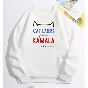Cat Ladies For KamaIa Unisex Classic Fit Sweatshirt, KamaIa Harrls 2024 President Shirt, Cat Mom Shirt, KamaIa Rally T-Shirt, Childless Cat Ladies KamaIa Shirt