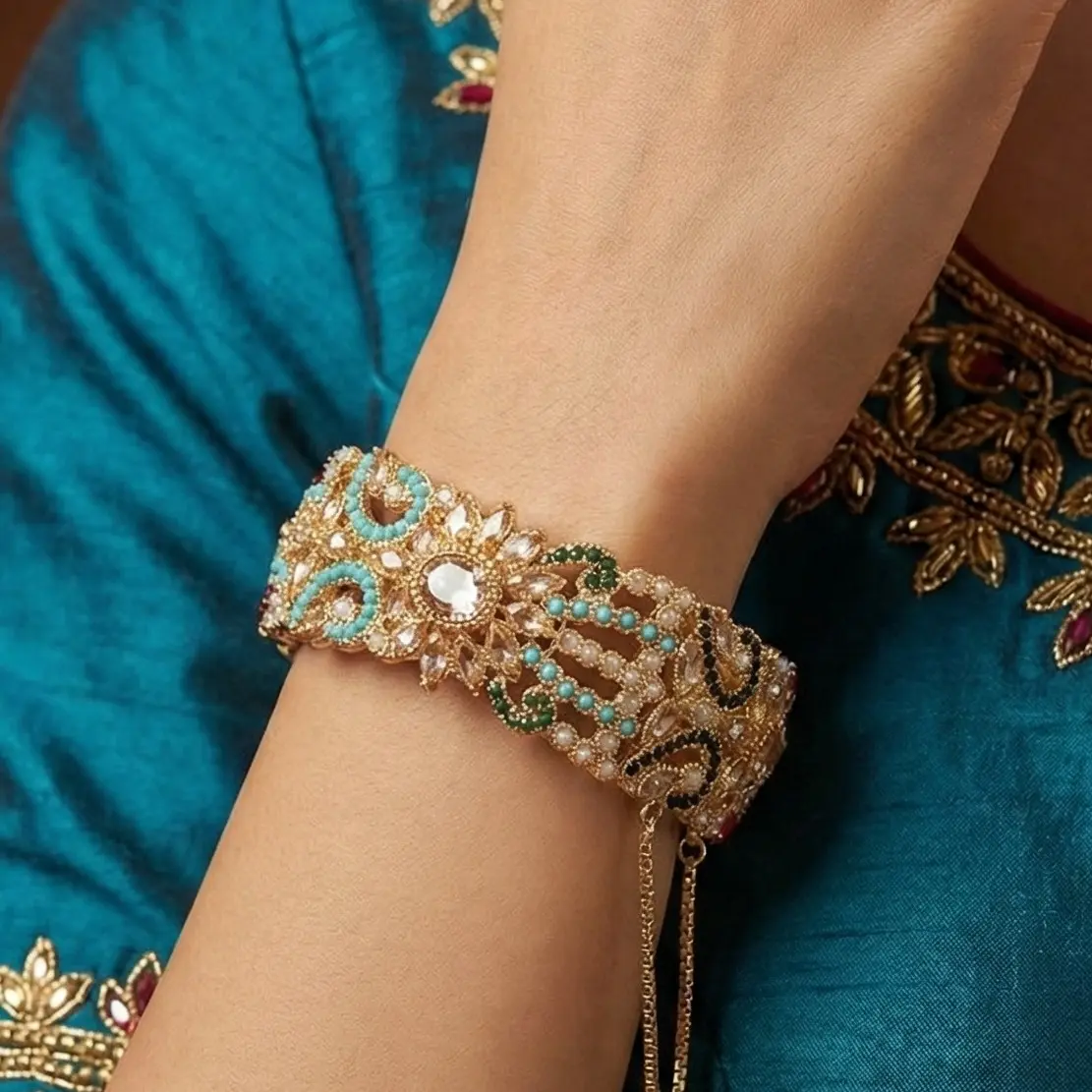 Premium Openable Gold-Plated Single Bangle - Wedding & Festive Wear, Sizes 2.6/2.8