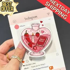 Smutty Nights Potion Heart Phone Grip, Cute Love Potion Strawberry Chili Candle MagSafe Magnetic Pop Socket, Valentine Gift for Her