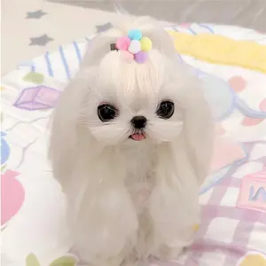 5pcs Mini Cat Hair Clips Handmade Flower Style Pet Decorative Hair Clips