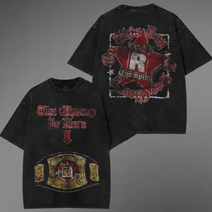 EDGE Rated R Champ Is Here Washed T-Shirt V2 Wrestling Shirt WWE Fans WWE Tee Menswear Cotton Crewneck American Made Acid Washed 100% Cotton