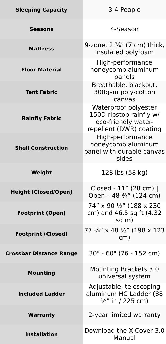 iKamper X-Cover 3.0 - 4-Person Hybrid Rooftop Tent
