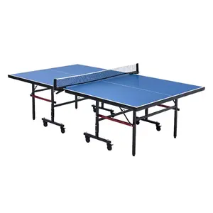 summervibes 18mm MDF Top Foldable Ping Pong Table Set, Professional Indoor Game Table with Quick Clamp Net, Locking Wheels, 10-Minute Easy Assembly, Portable Design