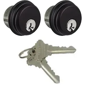Storefront Door Mortise Lock Cylinder (Cylinders, Duronotic Bronze, 2 Pack)