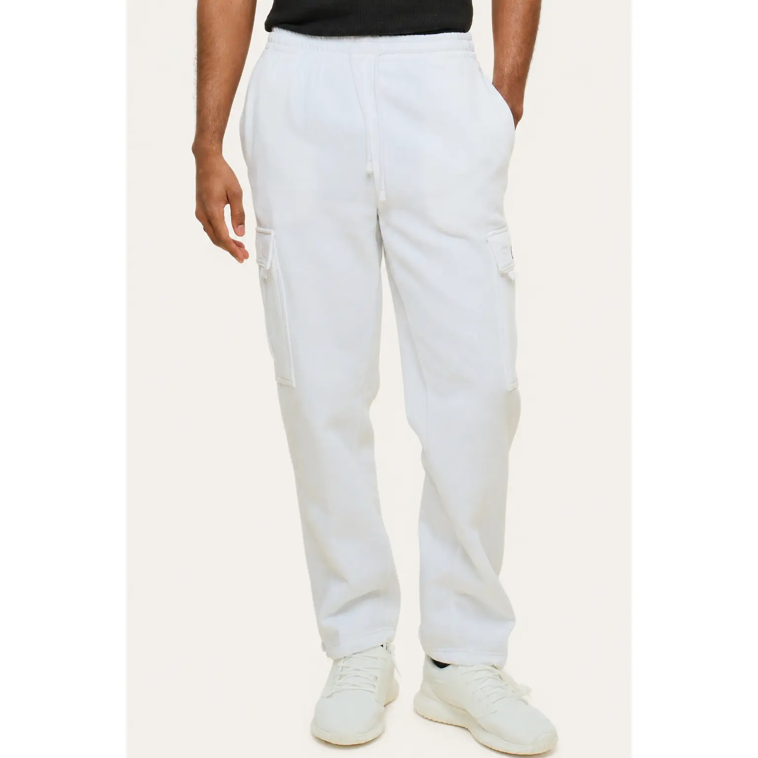Fleece Heavyweight Cargo Sweat Pants Casual Adjustable