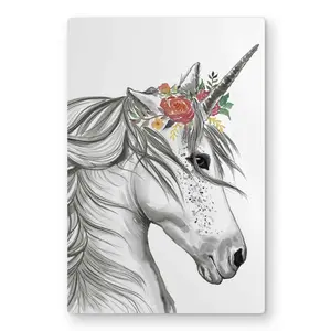 212 MAIN Whimsical Magic Unicorn Unframed Aluminium Metal Wall Art Print - 24x36 in, Lightweight Artwork, Bedroom Decor, Home Decoration Items, Ideal Gift