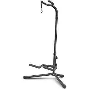 Guitar Stand - Adjustable Fit Electric, Classical Guitars and Bass, Load Capacity 20LB, Accessories, Folding Type Black (CG-4)