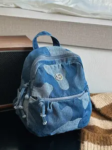 Women's Denim Mini Backpack, Lightweight Gradient Design, Perfect for Daily Use & Travel, Stylish Women's Bag