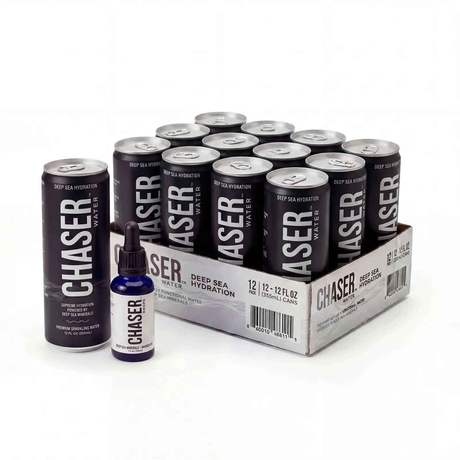 Chaser Sparkling Water Bundle - Hydration Drops + 12-Pack (12oz   Cans)