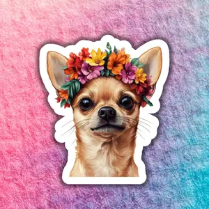 Chihuahua Sticker - Original Design with Clear Print, Ideal for Customizing Dog Bags and Supplies