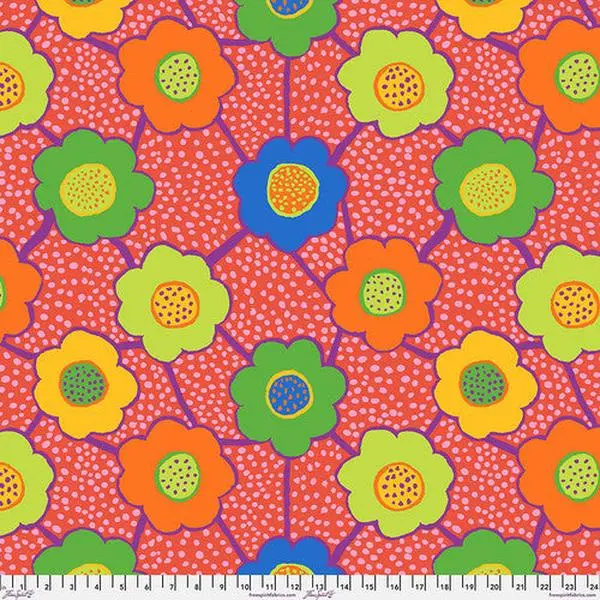 Fabric FreeSpirit Kaffe Fassett Collective Red Floral Connections August 2025 by the Quarter Yard PWBM099.RED