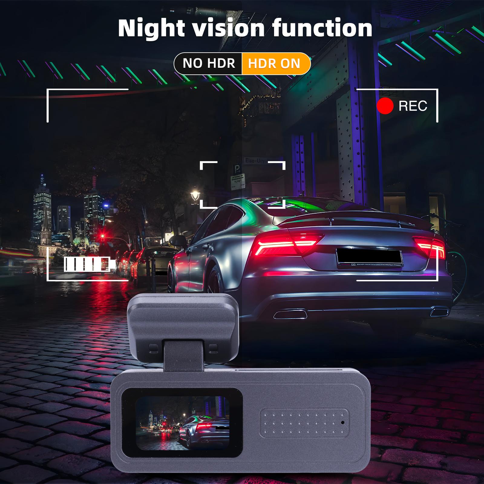 1080P WiFi Dash Cam Car Recorder, Loop Recording & G-Sensor Lock, Night Vision, 32GB Included, Compact Hidden Driving & Parking Camera