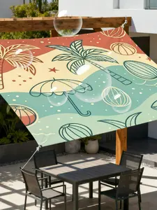 1 PCS Large Outdoor Sunshade, Outdoor Shade Canopy, Simple design elements, Patio Shade Sail Patterns Washable Fabric, Homeowners, Garden Lovers Digital Print Outdoor Sunshade Awning, 4 Fixation Ropes Included for Outside Yard Camp Beach