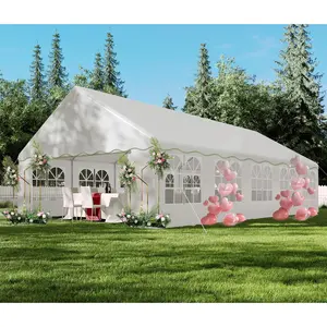 GAOMON 20'X 33' Party Tent, Outdoor Heavy Duty Wedding Gazebo, Removable Sidewalls, Water & UV Resistant, Event Shelter Canopy Tent for Parties Carport BBQ, White & Wave Edge