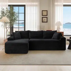 94.5" Modular Sectional Sofa Couch with L-Shape Chaise,Modern Minimalist Upholstered Cloud Couches for Living Room Bedroom,Deep Seat Corner Couch,No Assembly Required