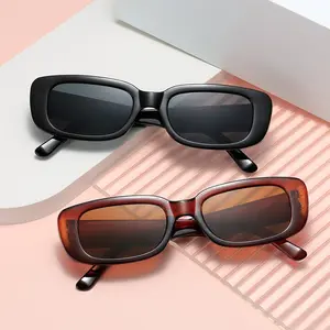 Trendy Rectangle Sunglasses for Women & Men - Retro 90's Vintage Square Frame - Stylish UV Protection Eyewear for Fashion Enthusiasts