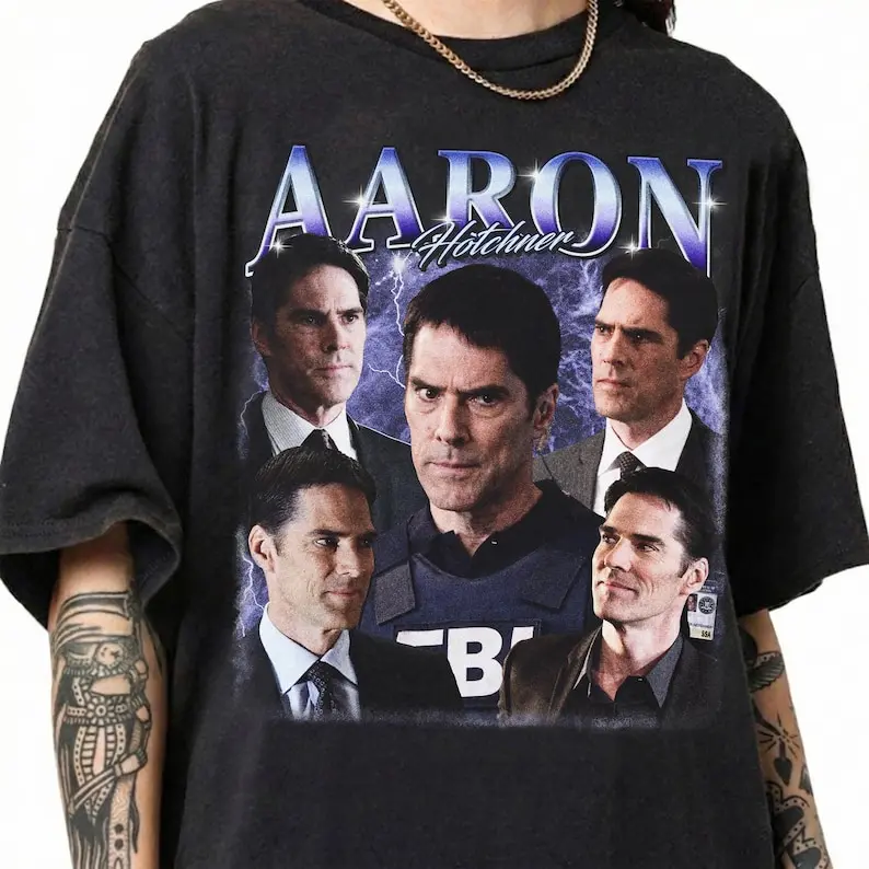 Aaron Hotchner Shirt, Vintage 90s Bootleg Graphic Tee, Hotch Fan Merchandise, Retro T-Shirt, Unisex Oversized Top