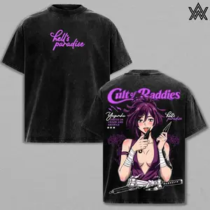 Yuzuriha Tee Washed – Hell’s Paradise Washed Anime Manga T-Shirt, Vintage Washed Ninja Kunoichi Graphic Tee, Unisex Oversized Streetwear Shirt, Iwagakure Assassin Anime Aesthetic Tee, Gift for Hell’s Paradise Fans