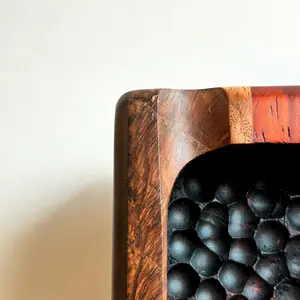 Padauk and white oak Cigar ashtray with an orange oil and bees wax finish.