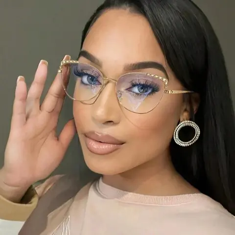 Women's Vintage Cat Eye Frame Eyeglasses, Blue Light Blocking Eyeglasses for Everyday Use, Fashionable Frames Glasses, Fashion Accessories for Outdoor Activities, Trendy Vintage Eyeglasses, Stylish Trendy Eyewear, Trendy Casual Glasses