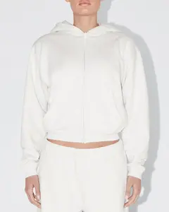 Fleece Zip Hoodie with Oversized Hood | Light Heather Grey