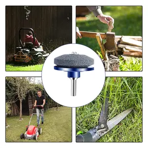 Mower blade sharpener - Rotary mower blade sharpener, with steel backing, suitable for sharpening blades of general gardening tools, suitable for sharpening blades of electric drills and hand drills for gardening tools