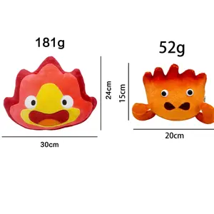 2023 New 15/24cm Calcifer Plush Calcifer Fire Demon Little Flame Doll Pillow Children's Soothing Toy Birthday Gift ChristmasGift