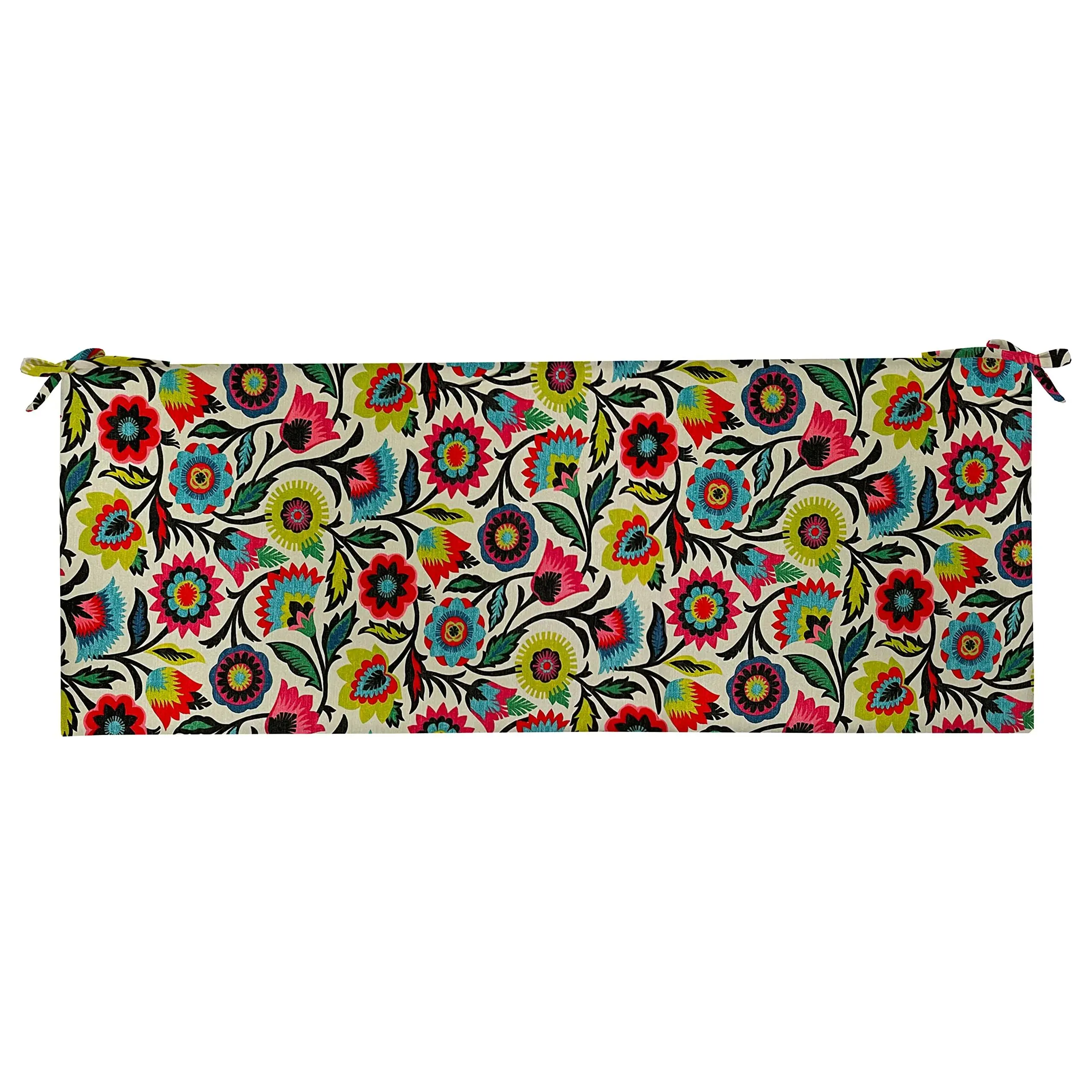 RSH Décor Foam Cushion 72” x 18” x 3” for Indoor Outdoor Bench – Fiesta Floral Desert Design, Made in USA