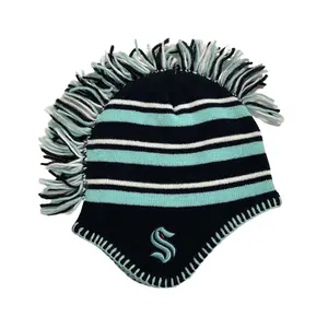Seattle Kraken Youth Stripe Mohawk Knit Hat