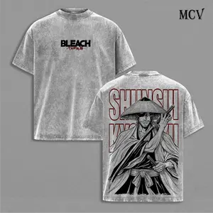 Shunsui Kyoraku Bleach Graphic Tee Vintage Washed Shirt Unisex Streetwear Anime Shirt Captain Shunsui Samurai Design Bleach Anime T Shirt Gift for Bleach Fans