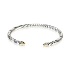 Pre-owned NY155894 David Yurman Yellow Gold & Sterling Silver Cable Classic Bracelet