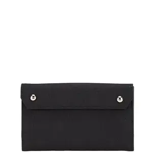 Pre-owned SALVATORE FERRAGAMO Canvas Small Leather Goods Gancini Leather Long Wallet